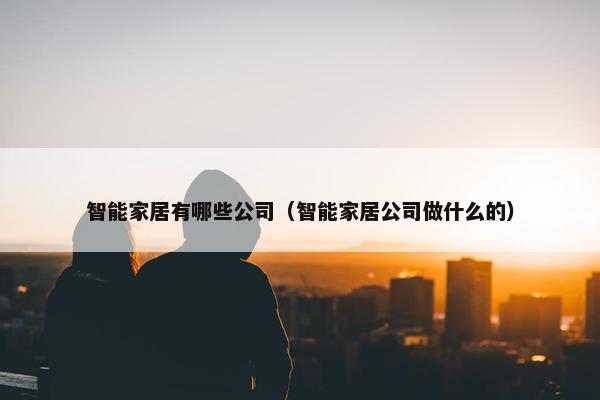 智能家居有哪些公司（智能家居公司做什么的）