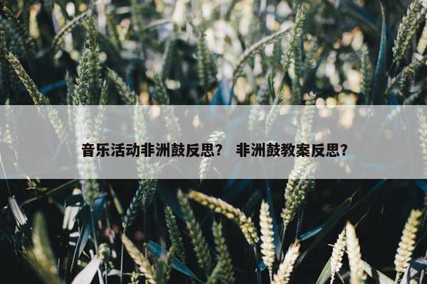 音乐活动非洲鼓反思？ 非洲鼓教案反思？