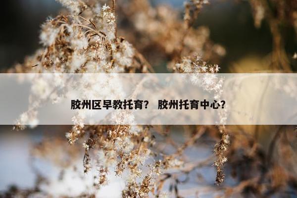 胶州区早教托育？ 胶州托育中心？