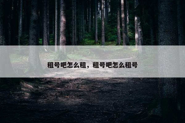 租号吧怎么租，租号吧怎么租号