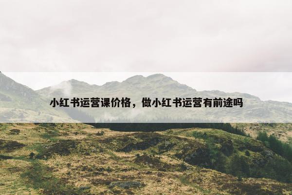 小红书运营课价格,做小红书运营有前途吗 小红书运营课价格,做小红书运营有前途吗