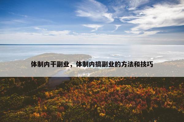 体制内干副业，体制内搞副业的方法和技巧