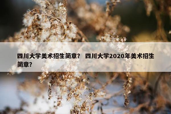 四川大学美术招生简章？ 四川大学2020年美术招生简章？