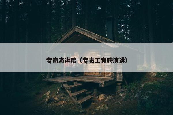 专岗演讲稿（专责工竞聘演讲）
