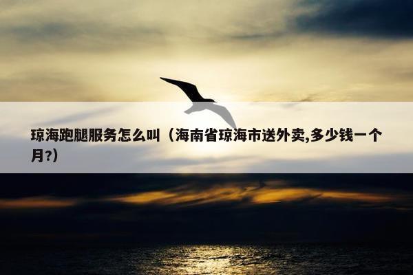 琼海跑腿服务怎么叫（海南省琼海市送外卖,多少钱一个月?）