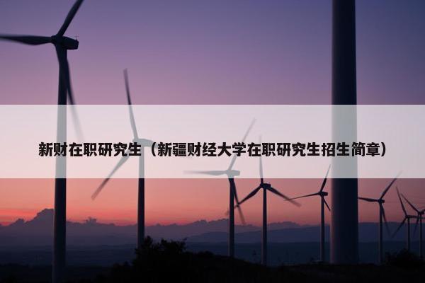 新财在职研究生（新疆财经大学在职研究生招生简章）