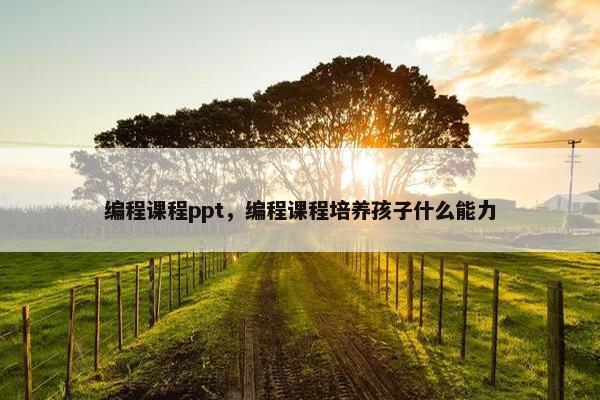编程课程ppt，编程课程培养孩子什么能力