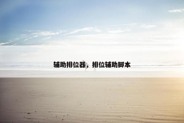 辅助排位器，排位辅助脚本