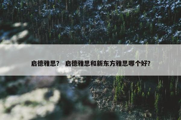 启德雅思？ 启德雅思和新东方雅思哪个好？