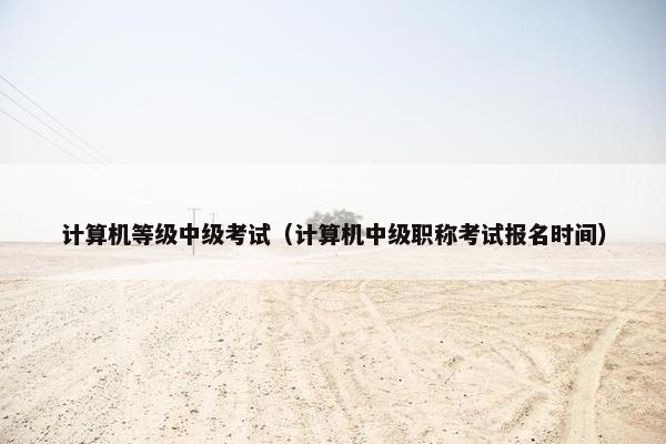 计算机等级中级考试（计算机中级职称考试报名时间）
