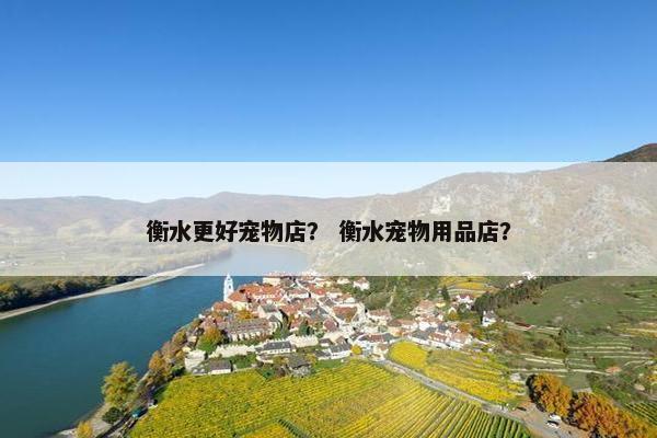 衡水更好宠物店？ 衡水宠物用品店？