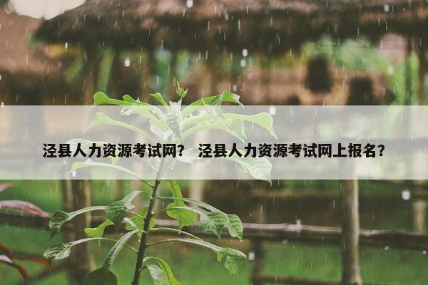 泾县人力资源考试网？ 泾县人力资源考试网上报名？