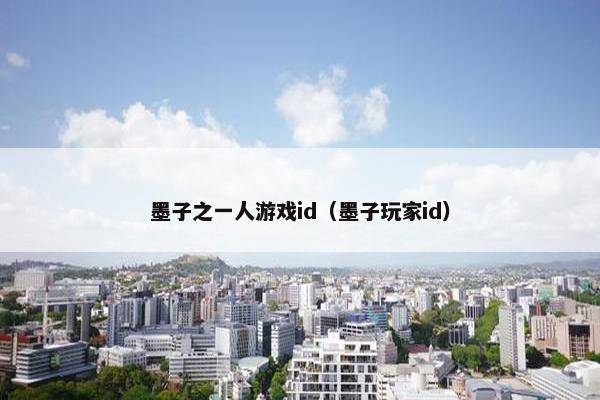 墨子之一人游戏id（墨子玩家id）