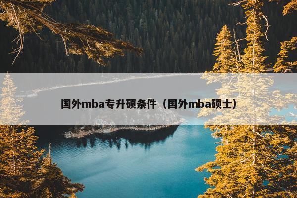 国外mba专升硕条件（国外mba硕士）