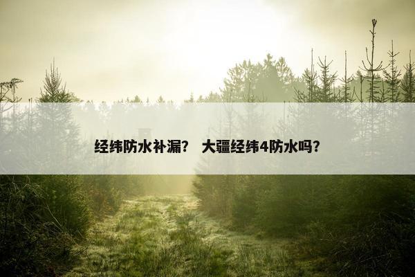 经纬防水补漏？ 大疆经纬4防水吗？