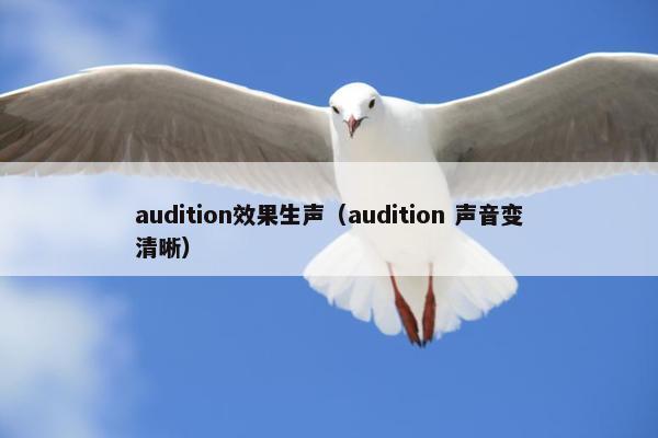 audition效果生声（audition 声音变清晰）
