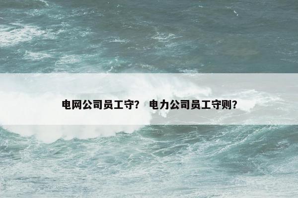 电网公司员工守？ 电力公司员工守则？