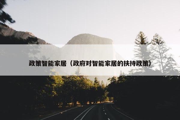 政策智能家居（政府对智能家居的扶持政策）