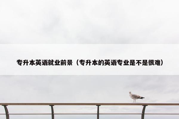 专升本英语就业前景（专升本的英语专业是不是很难）