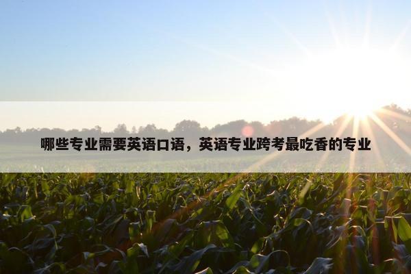 哪些专业需要英语口语，英语专业跨考最吃香的专业