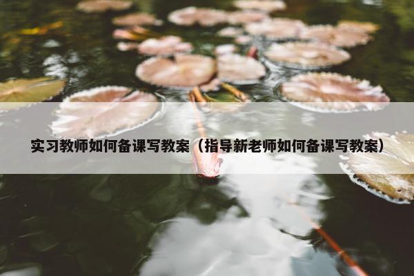 实习教师如何备课写教案(指导新老师如何备课写教案) 实习教师如何备课写教案(指导新老师如何备课写教案)