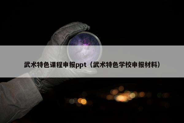 武术特色课程申报ppt（武术特色学校申报材料）