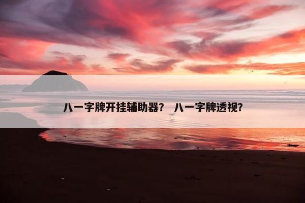 八一字牌开挂辅助器？ 八一字牌透视？