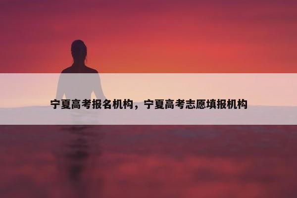 宁夏高考报名机构，宁夏高考志愿填报机构