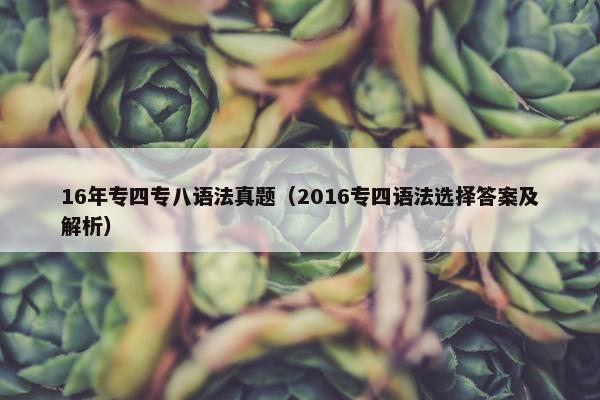 16年专四专八语法真题（2016专四语法选择答案及解析）