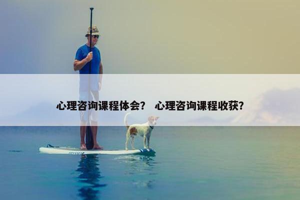 心理咨询课程体会？ 心理咨询课程收获？