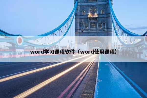 word学习课程软件（word使用课程）