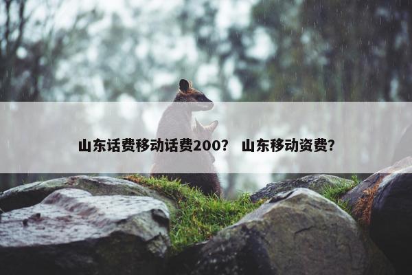 山东话费移动话费200? 山东移动资费? 山东话费移动话费200? 山东移动资费?