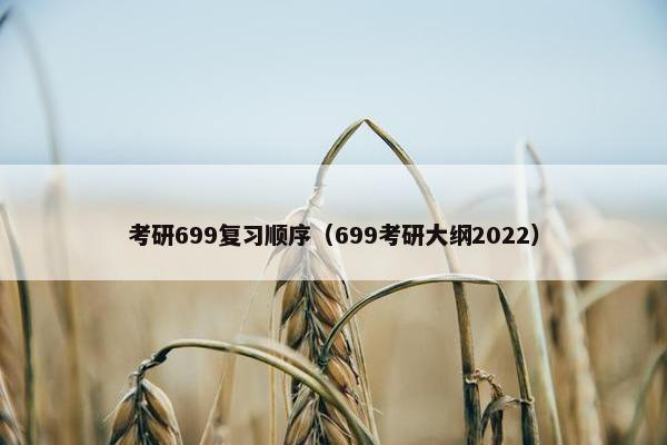 考研699复习顺序(699考研大纲2022) 考研699复习顺序(699考研大纲2022)