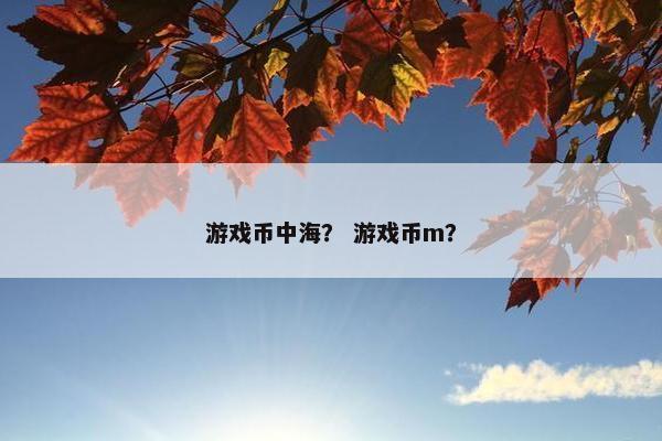 游戏币中海？ 游戏币m？
