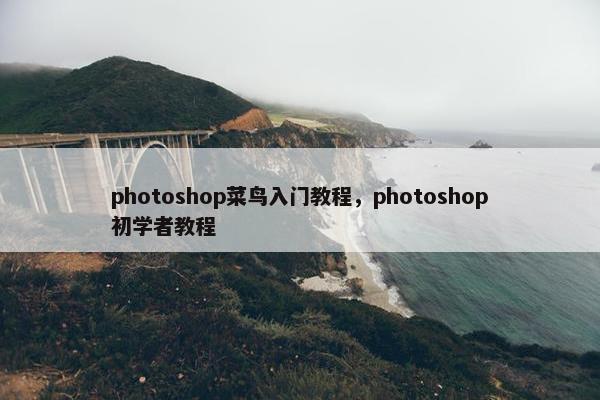 photoshop菜鸟入门教程，photoshop初学者教程