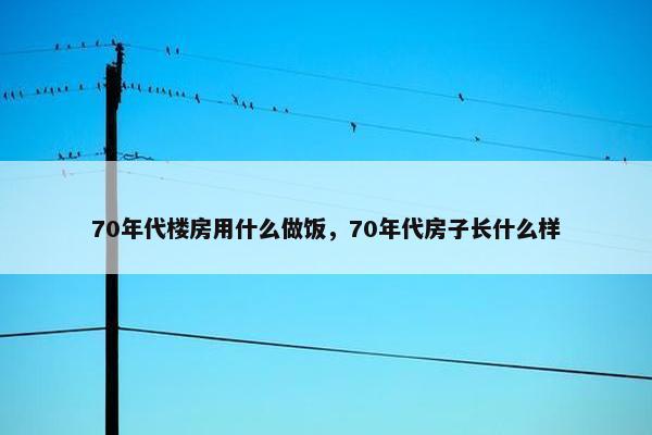 70年代楼房用什么做饭，70年代房子长什么样