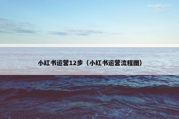 小红书运营12步(小红书运营流程图) 小红书运营12步(小红书运营流程图)