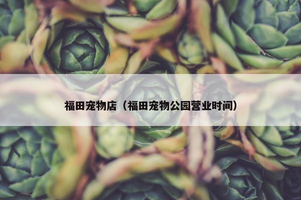 福田宠物店（福田宠物公园营业时间）