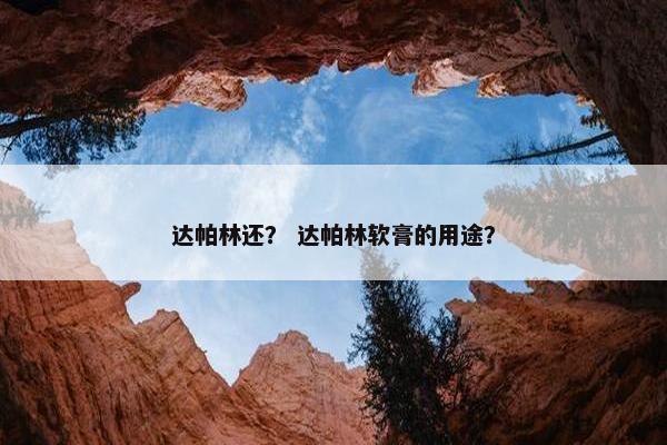 达帕林还? 达帕林软膏的用途? 达帕林还? 达帕林软膏的用途?