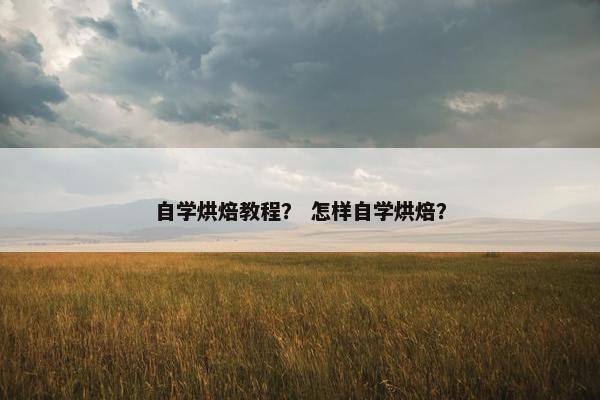 自学烘焙教程？ 怎样自学烘焙？