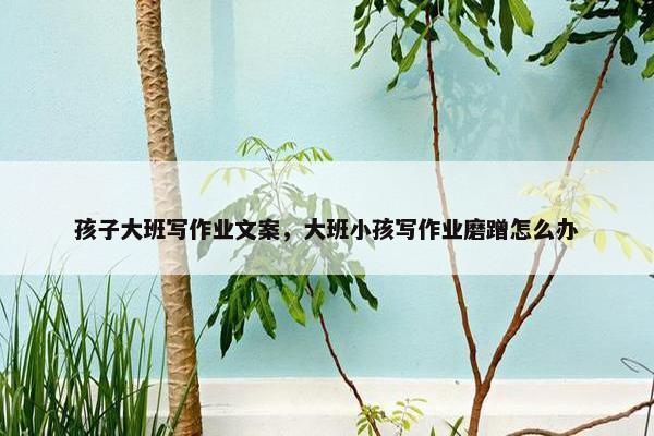 孩子大班写作业文案，大班小孩写作业磨蹭怎么办
