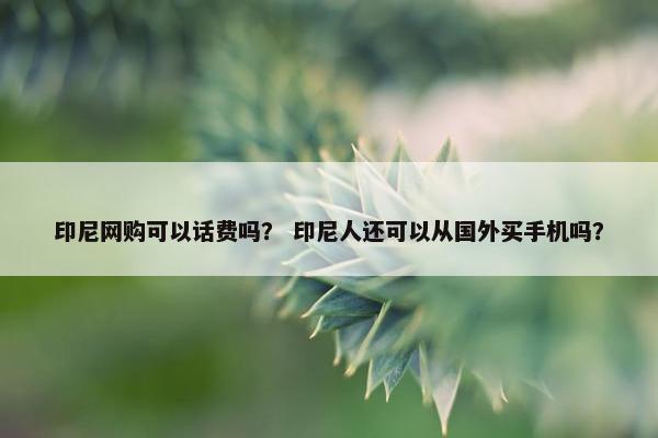 印尼网购可以话费吗？ 印尼人还可以从国外买手机吗？