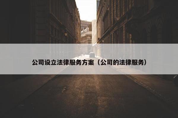 公司设立法律服务方案（公司的法律服务）