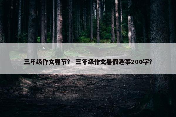 三年级作文春节？ 三年级作文暑假趣事200字？
