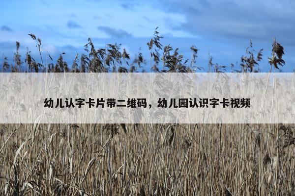 幼儿认字卡片带二维码,幼儿园认识字卡视频 幼儿认字卡片带二维码,幼儿园认识字卡视频