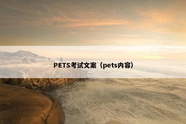 PETS考试文案（pets内容）