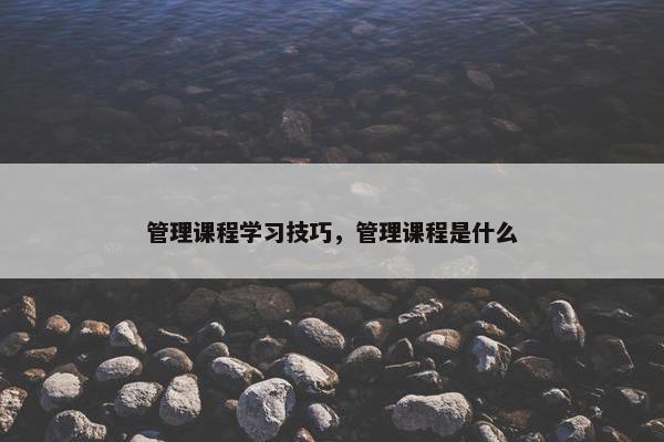管理课程学习技巧,管理课程是什么 管理课程学习技巧,管理课程是什么