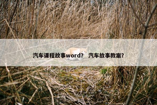 汽车课程故事word？ 汽车故事教案？
