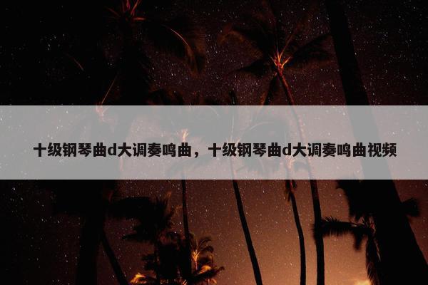 十级钢琴曲d大调奏鸣曲，十级钢琴曲d大调奏鸣曲视频