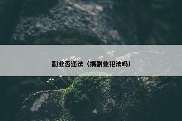 副业否违法(搞副业犯法吗) 副业否违法(搞副业犯法吗)